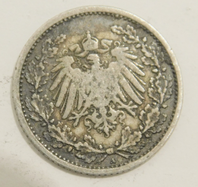 1/2 Mark Deutsches Reich 1905 A Silber 900 2,7g Ø2cm
