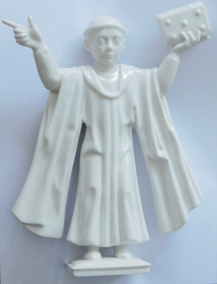Große Porzellanfigur Mönch München Hutschenreuther Entwurf Uwe Netzsch 24cm