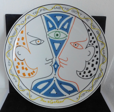 Wandteller Rosenthal Künstlerteller Nr. 2 Design Jean Cocteau - Gegenüber Ø26cm