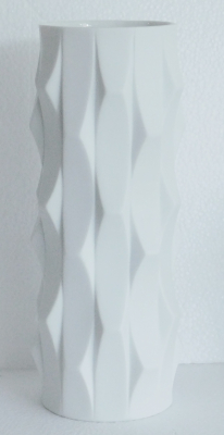 Op Art Vase Hutschenreuther Design Fuchs Bisquit weiß Relief 6137 30cm
