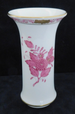 Kleine Vase Trichtervase Herend Apponyi purpur 7035/AP 11,9cm