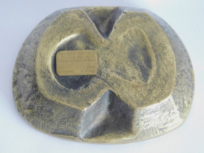 Rehwild Beitritt Puma Ascher nach Frevert Bronze Messing ? Trittsiegel 9,3x7,6cm
