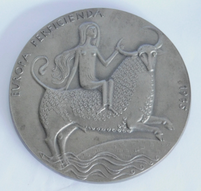 Buderus Eisenguß Relief Kunstguss Europa Perficienda 1975 Ø13cm