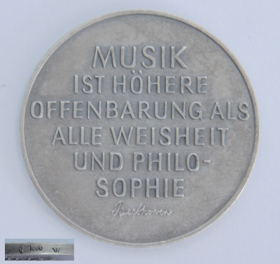 Silbermedaille Ludwig van Beethoven Musik Offenbarung Silber 1000 25g Ø4cm