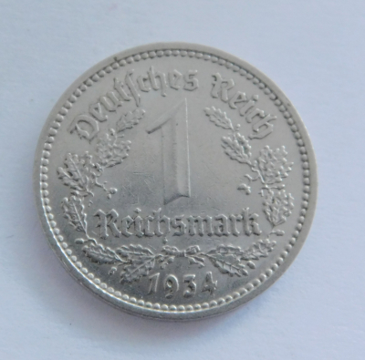 1 Reichsmark 1934 A 4,7g Ø2,2cm