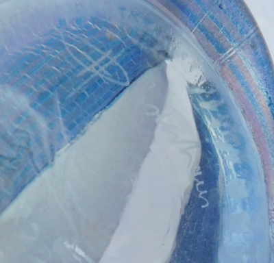 Kunstglas Vase Cobra Zwilling sign Düsterhaus für Vera Walther irisierend 31,5cm