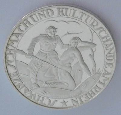 Alte Medaille Deuscher Not und Schmachtaler Wittig-Friesen Lauer versilbert Ø3,8