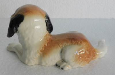 Porzellanfigur Hund liegender Bernhardiner Goebel 30 112-0 13,5cm