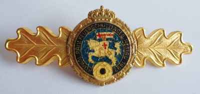 Großes Abzeichen Brosche Königl. priv. Feuerschützenges. Hemau 1492 goldf. Eiche