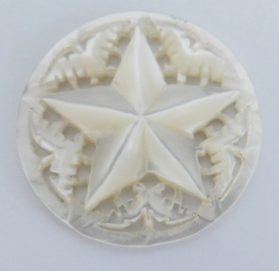 Runde Plakette Anhänger Aufnäher Perlmutt Stern Ø3,1cm