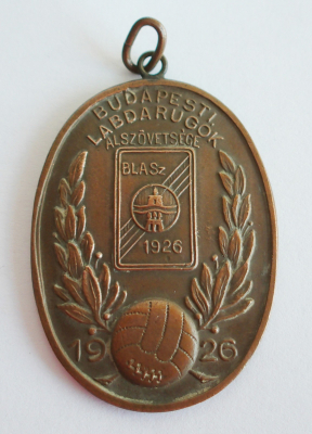 Bronze Medaille Anhänger Blasz Budapesti Labdarugok Alszövetsege 1940-41 Fußball