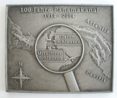 Buderus Eisenguß Relief Kunstguss 100 Jahre Panamakanal 2014 13,7x11,5cm