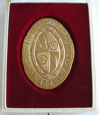 Medaille Bäckerinnung Mainz 1973 nach altem Siegel Beckerzunft Mayntz 7,5x5,3cm