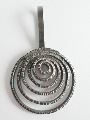 Stylischer Anhänger Kreise Silber 925 Otto Hahn Bielefeld Ø3cm L5cm 9,2g