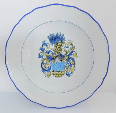 Wappenteller Meissen Wappen Bautzen Oberlausitz Teller Knaufzeit 2.Wahl Ø24,2cm