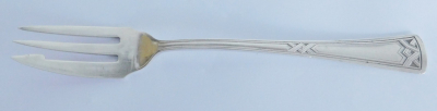Seltene alte Fischgabel oä. Ideal Erbe Schmalkalden versilbert 18,4cm