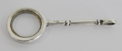 Miniatur Lupe Silber 925 Anhänger Chatelaine Charivari Bettelarmband Kette 3,5cm