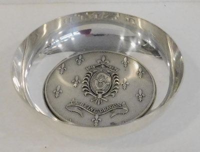 Schälchen La Reine Dragons Andenken Frankreich Kavallerie Panzer versilbert Ø11c