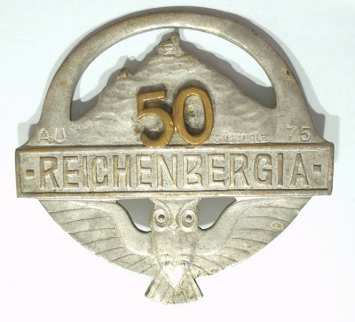 Alte Nadel Abzeichen Reichenbergia 50 Liberec Süssholz Kessel Ulbrich Gablonz