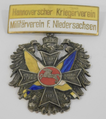 Alter Orden Abzeichen Hannoverscher Kriegerverein Militärverein Niedersachsen
