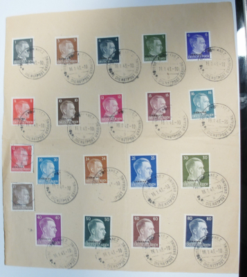 20 Briefmarken Ukraine Deutsches Reich Stempel Kromianez Dienstpost 1943