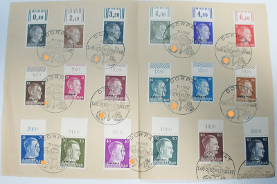 18 Briefmarken Ostland Deutsches Reich Stempel Dorpat 1942 Tag der Briefmarke #b