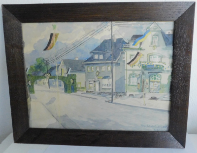Aquarell Sängerfest Marienberg 1929 sign. Jos. Büchel Köln Erzgebirge ?