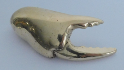 Flaschenöffner Krabbenschere massiv Messing Öffner Krabbe Krebs Hummer 11x4cm