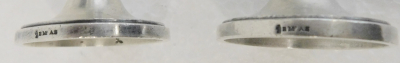 2 seltene alte Tischkartenhalter Berndorf BMF AS mit Schmetterling 10,2cm
