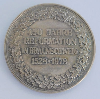Medaille Bugenhagen 450 Jahre Reformation Braunschweig 1978 Silber 925 24g