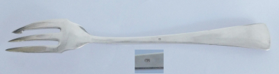 Seltene alte Fischgabel oä. Ideal Erbe Schmalkalden versilbert 18,4cm