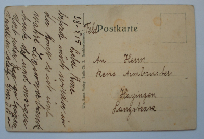 Alte PK Der gemeine gelbe Schweinsaffe Japan Kiautschau Feldpost 1915 I. WK