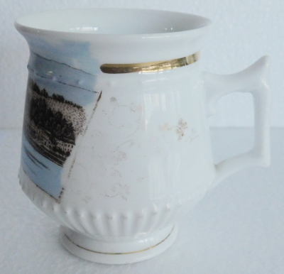 Alte Andenken Tasse Gruss aus Aschach Donau Österreich 10cm