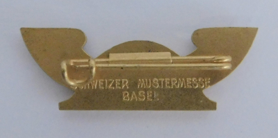 Altes Abzeichen Nadel Brosche Schweizer Mustermesse Basel von Huguenin