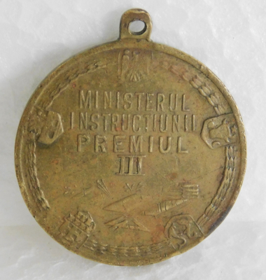 Bronze Medaille Carol II Rumänien Auszeichnung des Bildungsministeriums 3,1cm