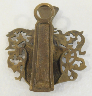 Alte Zettelklammer Briefklammer Adler Ritterhelm Wappen Messing Bronze