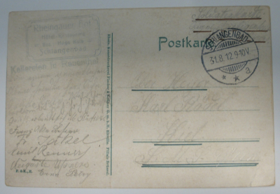 Alte PK AK Bad Schlangenbad Rheingauer Hof Hotel Restaurant Taunus 1912
