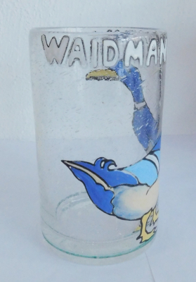 Glas Waidmanns Heil mit Ente in Email nach Ludwig Hohlwein ? 12cm