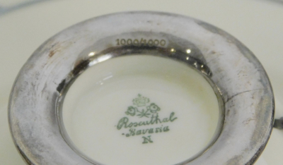 Art Deco Gedeck Rosenthal silver overlay geometrisch Silberauflage 1000/1000