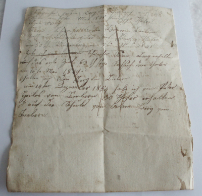 Altes Schriftstück Papier Dokument alte deutsche Schrift 1843 - 1854 Geld Erhalt