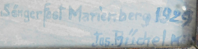 Aquarell Sängerfest Marienberg 1929 sign. Jos. Büchel Köln Erzgebirge ?