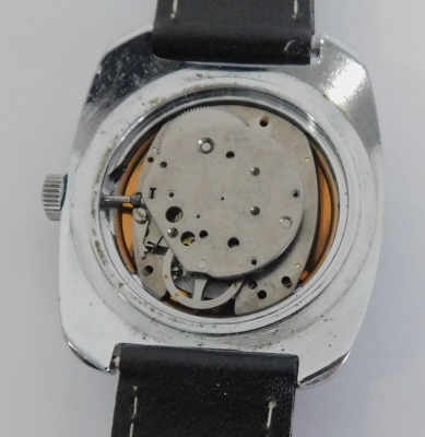 Vintage Timex Armbanduhr HAU 27671 02577 schwarz-orange 25m Datum Handaufzug