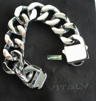 Breites Armband Vitaly Integer Edelstahl Panzerarmband 16,5cm