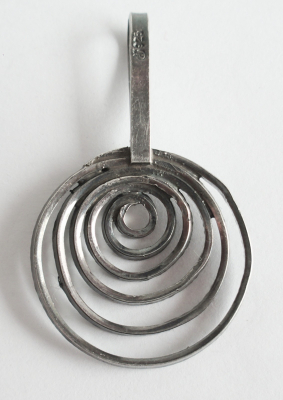 Stylischer Anhänger Kreise Silber 925 Otto Hahn Bielefeld Ø3cm L5cm 9,2g