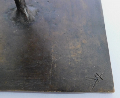 Abstrakt organische Bronze Skulptur Torso ? signiert VF HK ? 20,5cm
