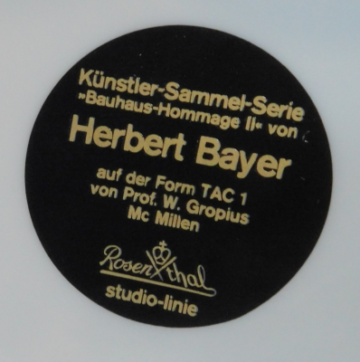 Tekanne Rosenthal TAC Gropius Mc Millen Bauhaus Hommage II Bayer weiß-blau