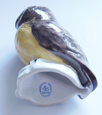 Porzellanfigur Eule Handpainted Hungary BLS Herend 8,5cm