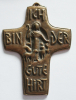 Bronze Kreuz Ich bin der gute Hirt 9,7x7,2cm #26