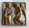 Kleine Bronze Plakette Relief Verkündigung Butzon & Bercker 5x5cm