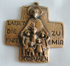 Bronze Kreuz Lasset die Kinder zu mir kommen 7,2x7cm #29